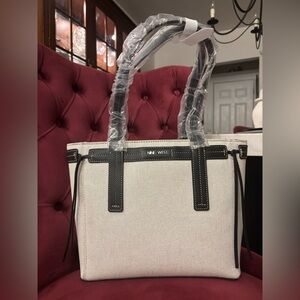 Nine West Black and Cream Tote Bag